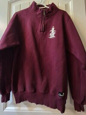 Cows Themed Burgundy Sweatshirt 1/4 Zip  Adult Size Small